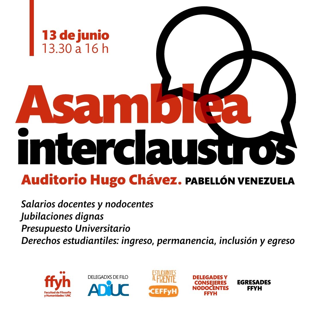 Invitación asamblea interclaustro